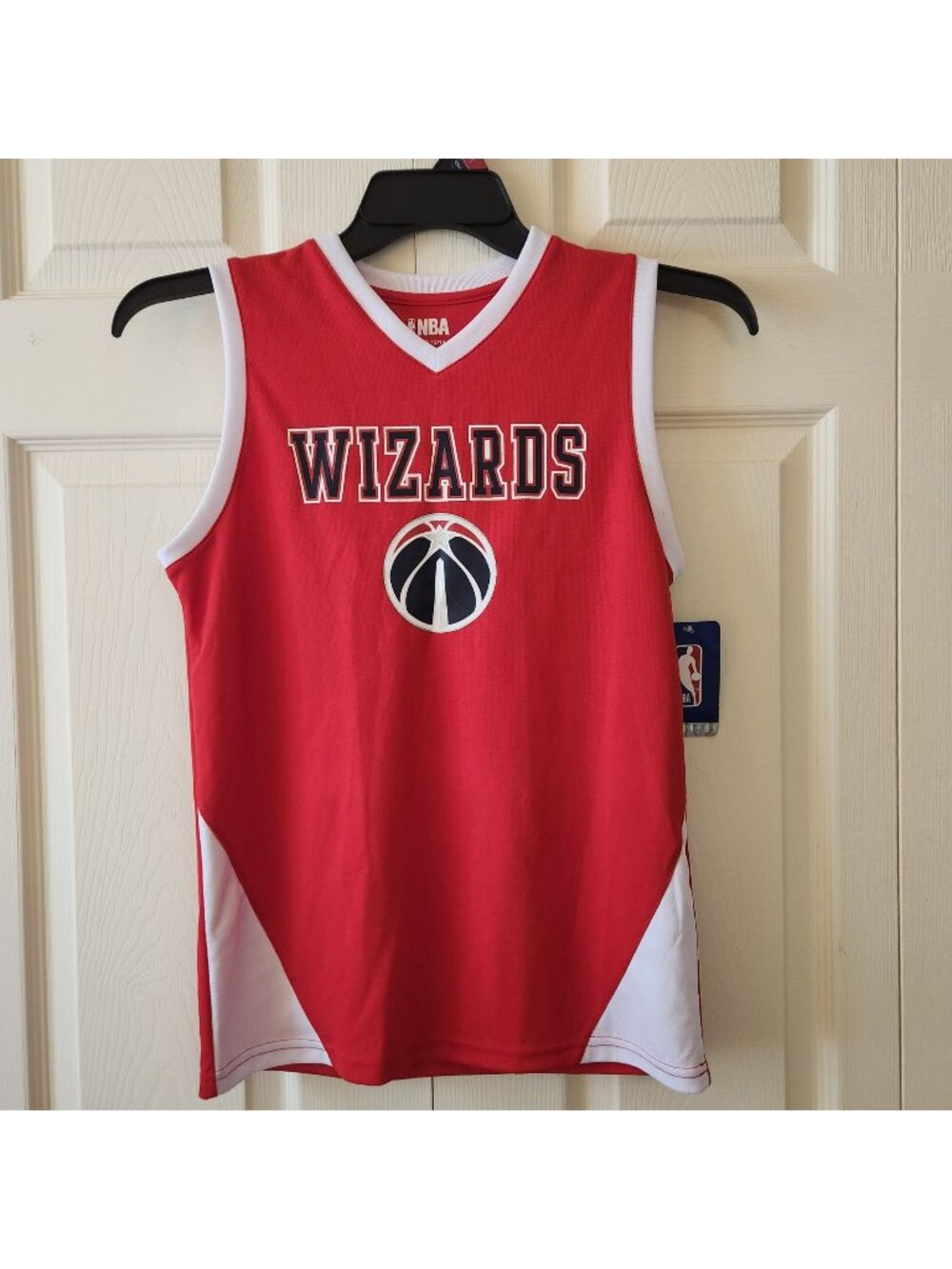 NBA Washington Wizards Youth Basketball Jersey Red/White L 12/14 Polyester NWT